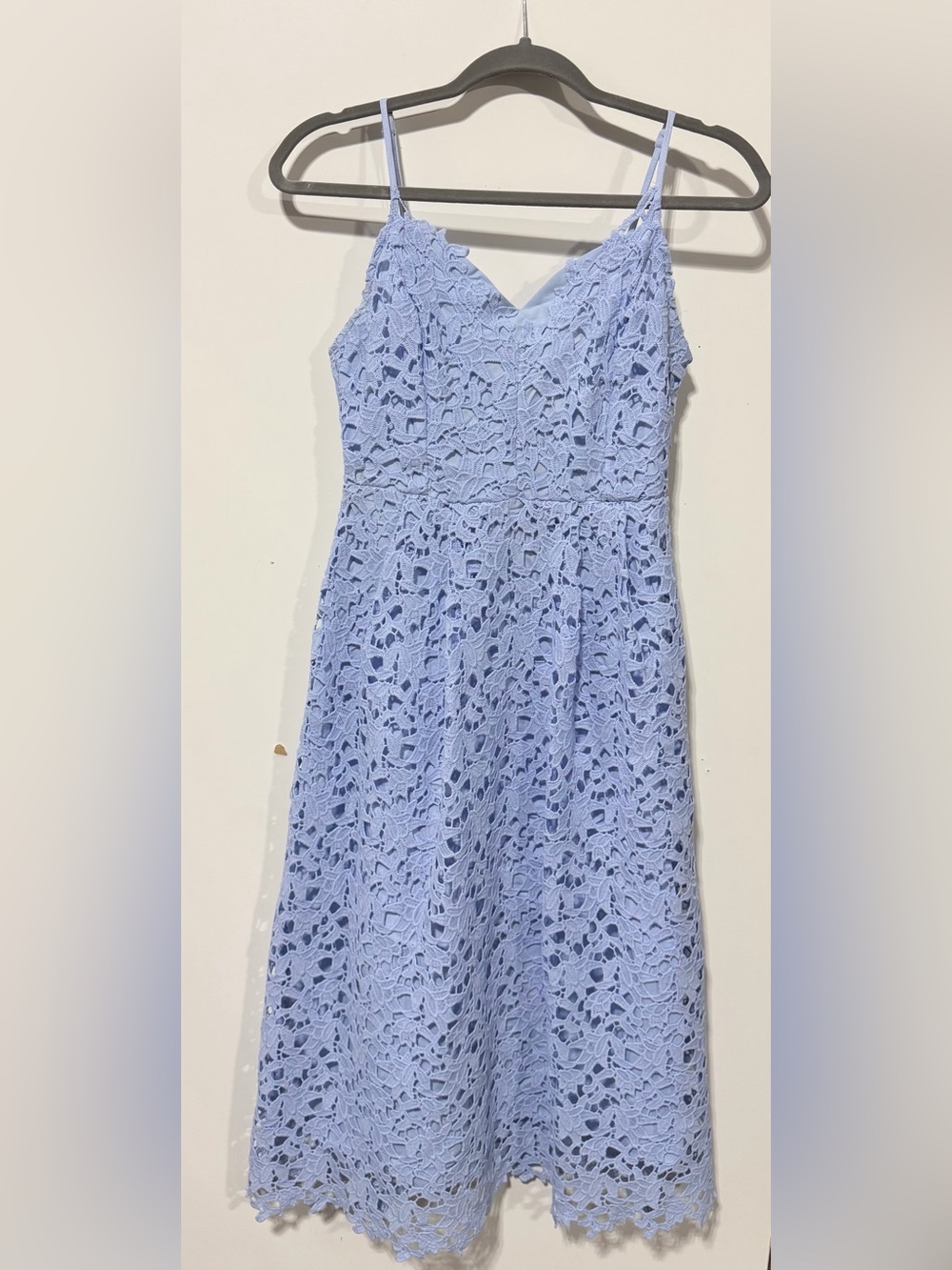 Astr Lilac Crochet A-Line Spaghetti Strap Dress